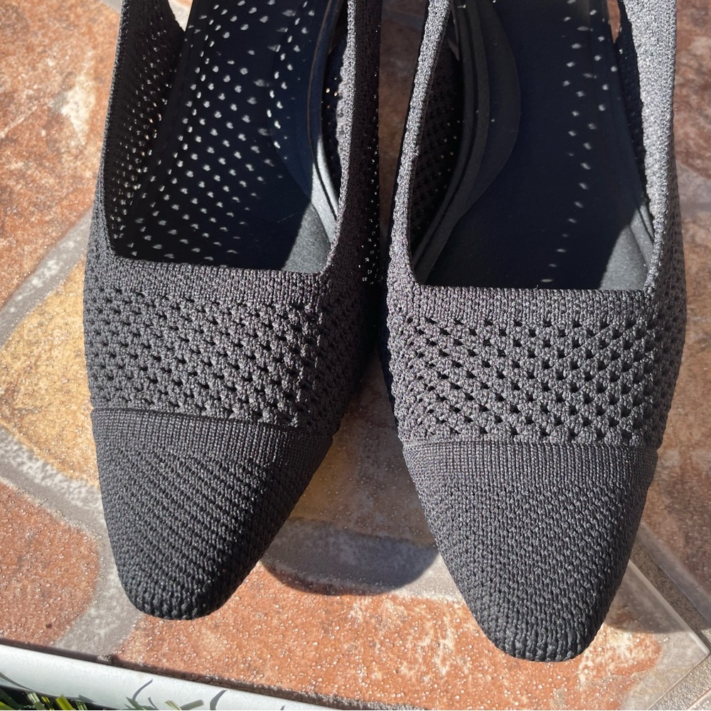 Vivaia Black Knit Margot Slingback Heels — Pointed Toe Comfort - Picture 3 of 6